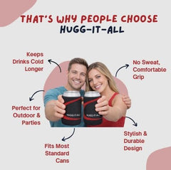 Smart Wrap Insulated Drink Sleeve – Adjustable Neoprene Can & Bottle Cooler, Universal Beverage Holder for Soda, Beer, Energy Drinks, Iced Coffee & Water Bottles, Reusable Drink Insulator (1 Pc)