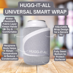 HUGG IT ALL Smart Wrap Insulated Drink Sleeve – W/Grey